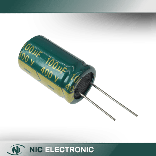 خازن الکترولیتی 100UF400V-18X30-105C-GREEN
