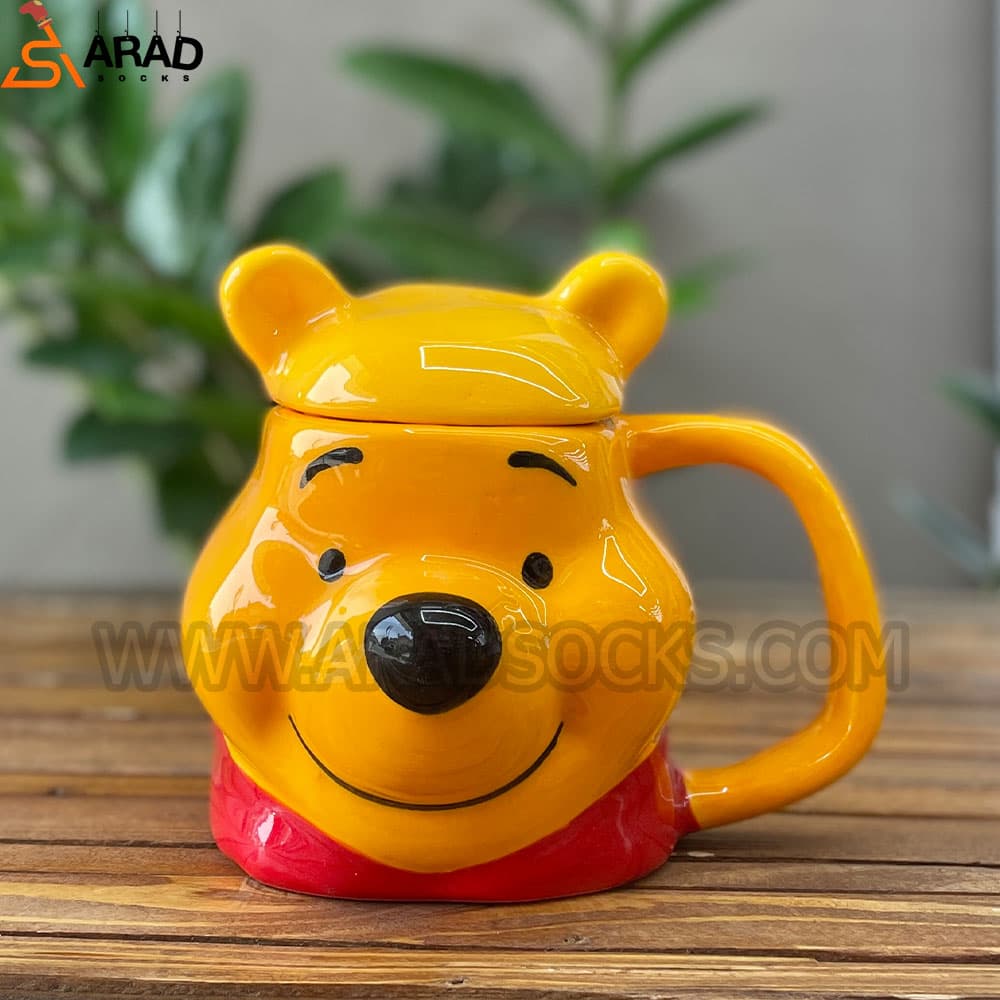 ماگ سرامیکی دستساز دربدار طرح پو