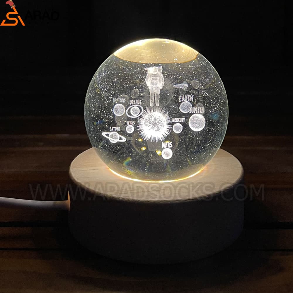 گوی کریستال سه بعدی فضانورد و سیارات