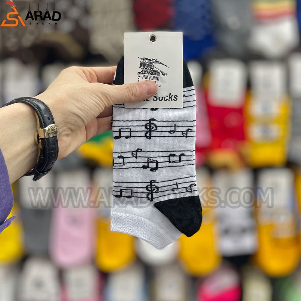 جوراب مچی تا به تا طرح نوت موسیقی