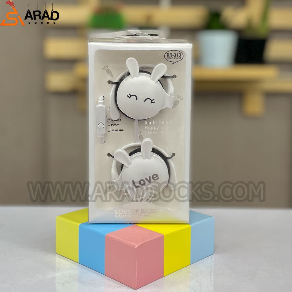هدفون رو گوشی طرح خرگوش — تصویر ۳