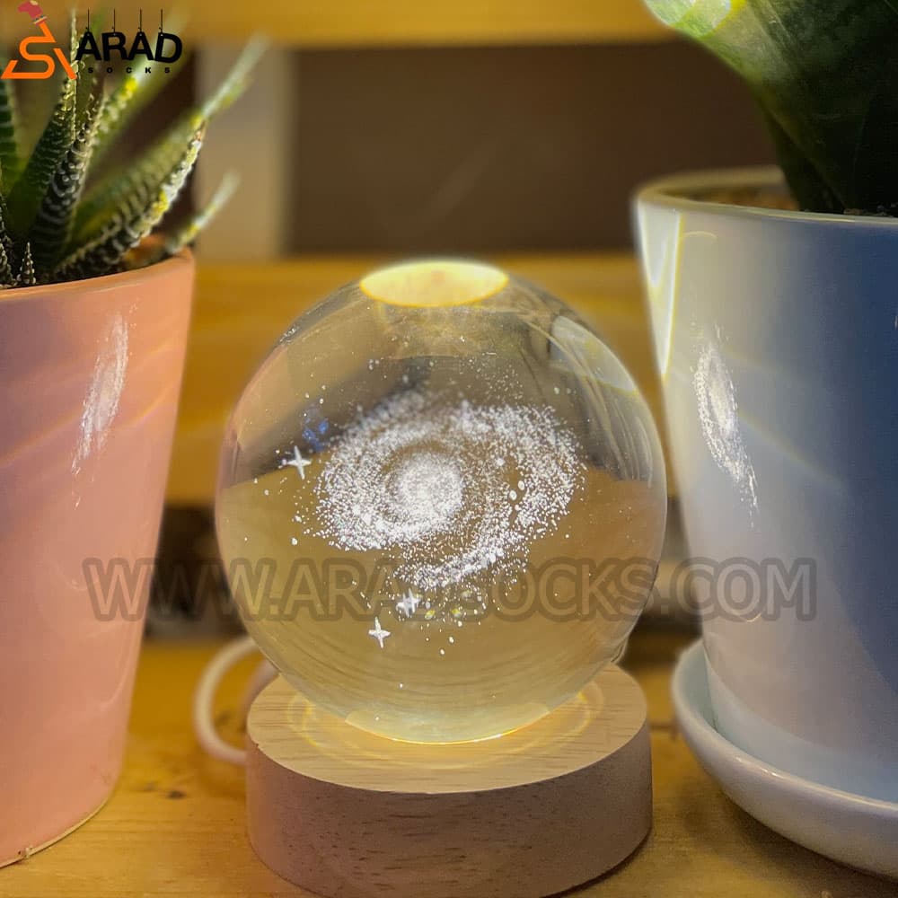 گوی کریستال سه بعدی طرح کهکشان