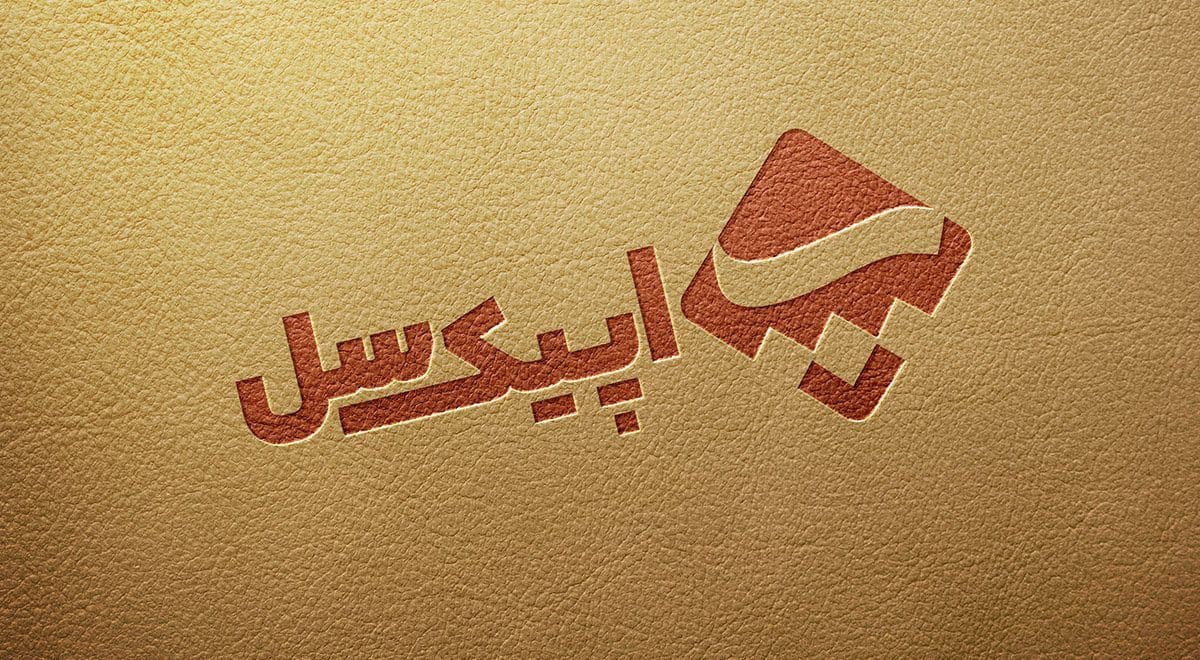 موکاپ لوگو روی پوسته چرمی روشن