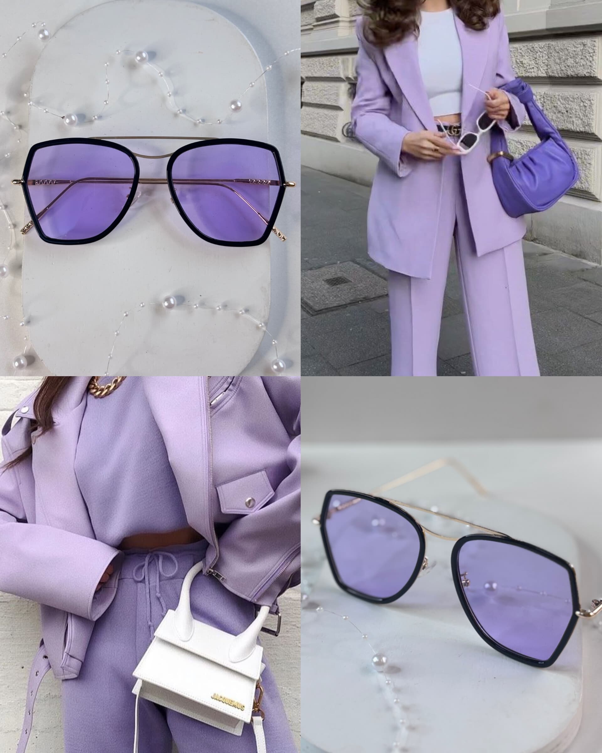 عینک آفتابی برند Gucci زنانه فلزی بنفش یووی 400