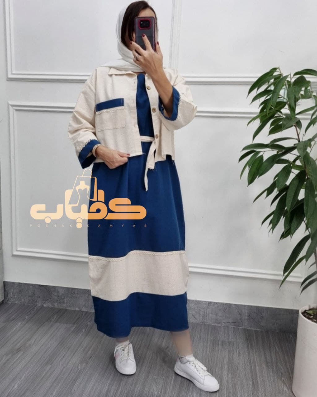 ساحلی ست سارافن کت لینن نچرال/کد353 — تصویر ۴