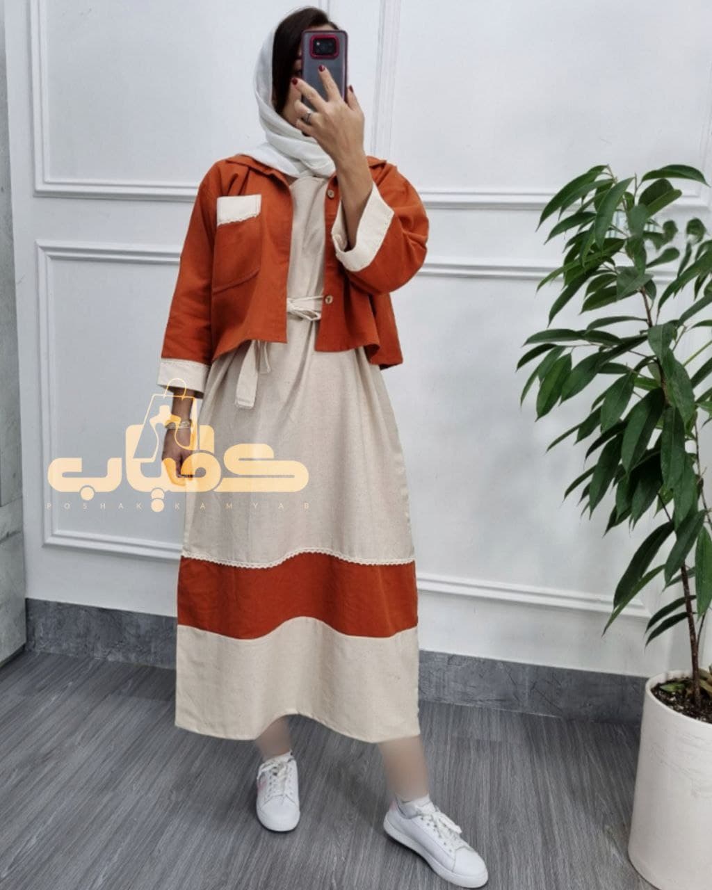 ساحلی ست سارافن کت لینن نچرال/کد353 — تصویر ۶