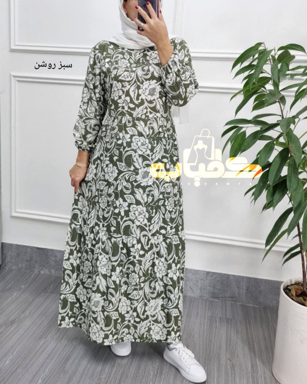 پیراهن ساحلی نخی طرح فلور/کد340 — تصویر ۶