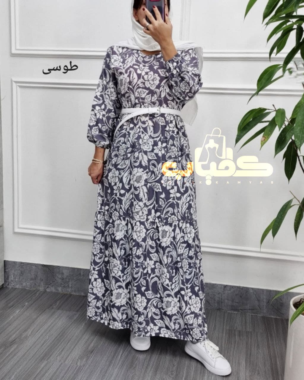 پیراهن ساحلی نخی طرح فلور/کد340 — تصویر ۳