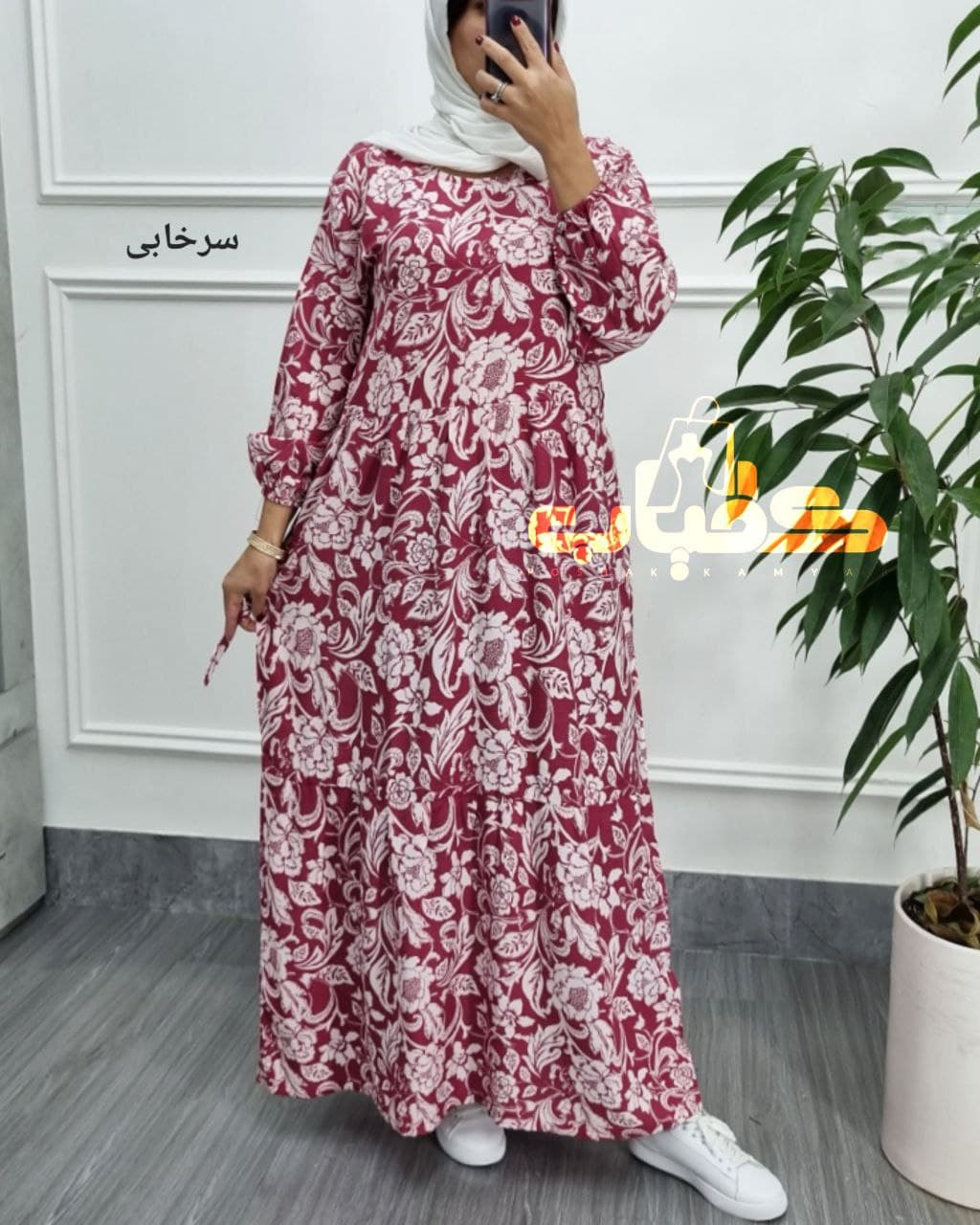 پیراهن ساحلی نخی طرح فلور/کد340 — تصویر ۴