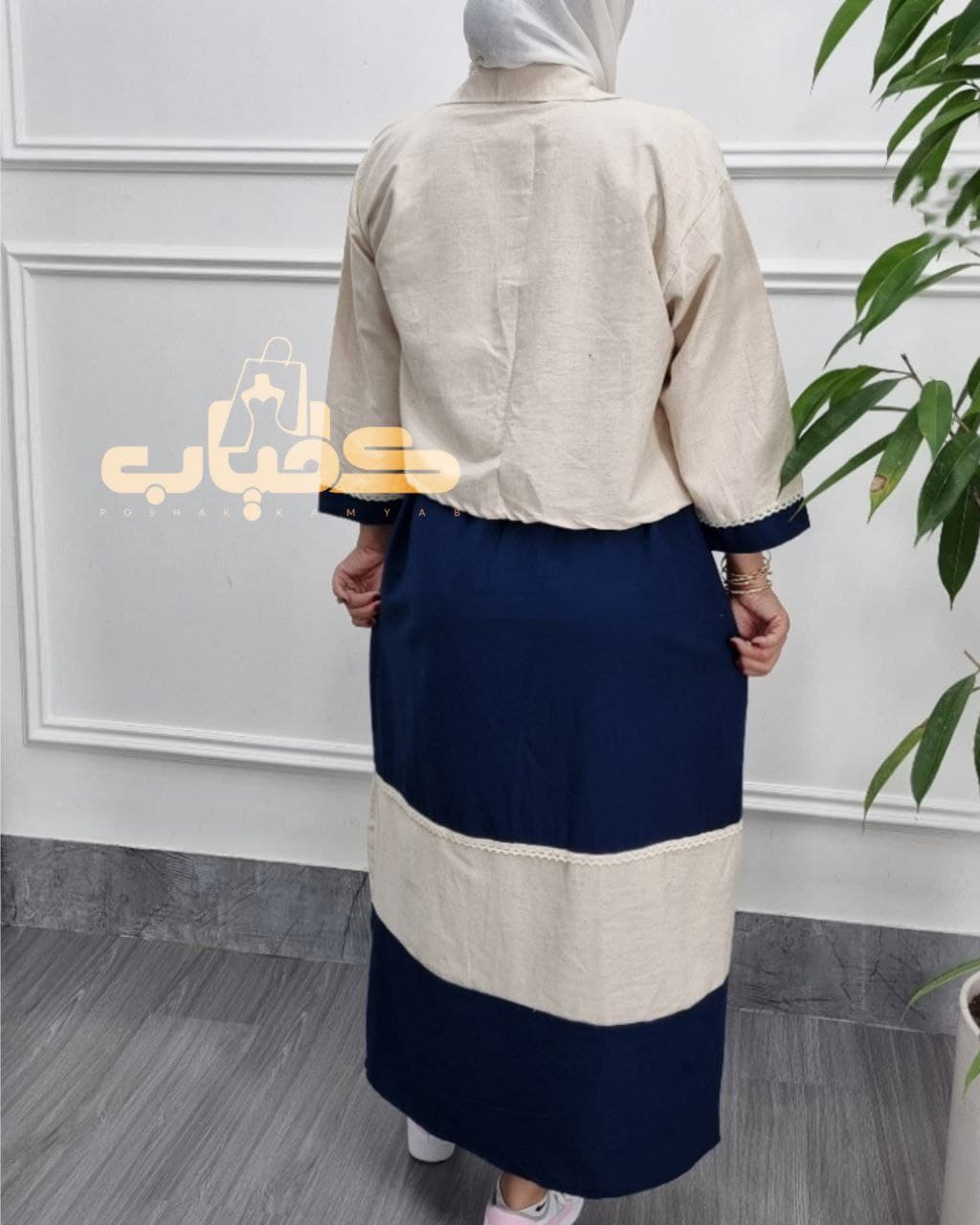 ست ساحلی سارافون وکت لینن نچرال/کد337 — تصویر ۶