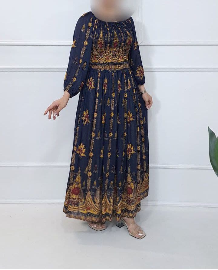 پیراهن ساحلی نخ کریشه طلاکوب وارداتی/کد326 — تصویر ۳