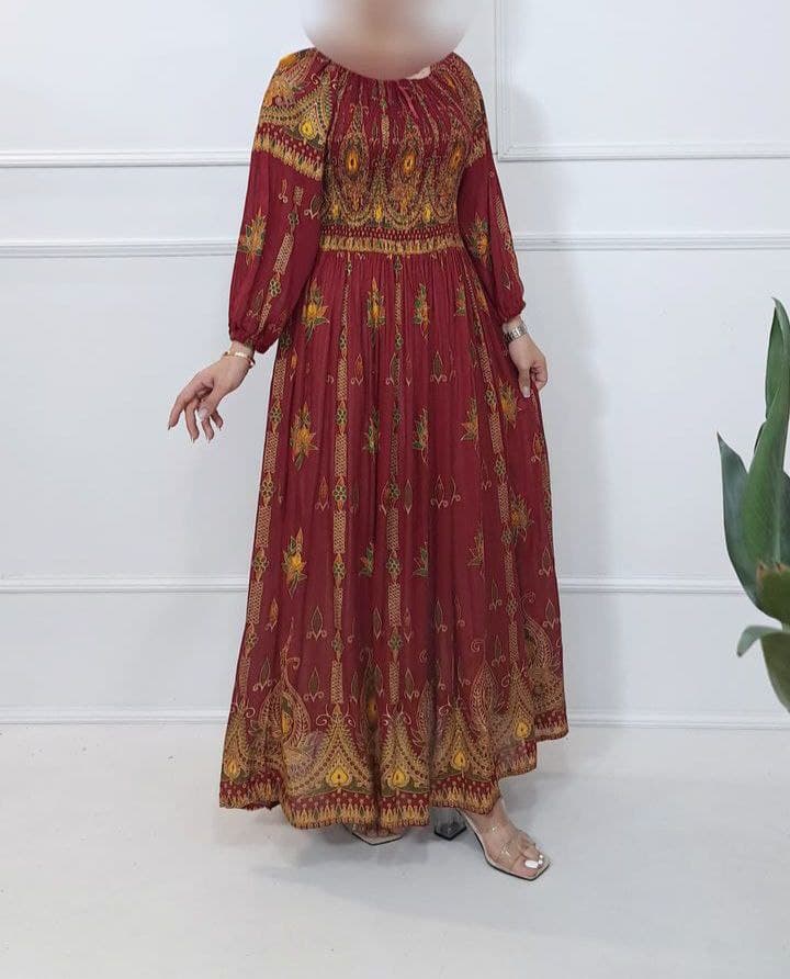 پیراهن ساحلی نخ کریشه طلاکوب وارداتی/کد326 — تصویر ۵