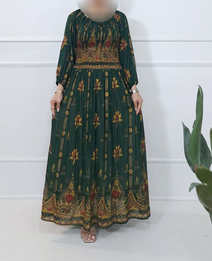 پیراهن ساحلی نخ کریشه طلاکوب وارداتی/کد326 — تصویر ۲