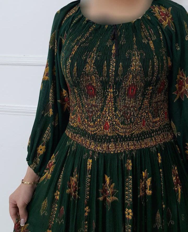 پیراهن ساحلی نخ کریشه طلاکوب وارداتی/کد326 — تصویر ۶