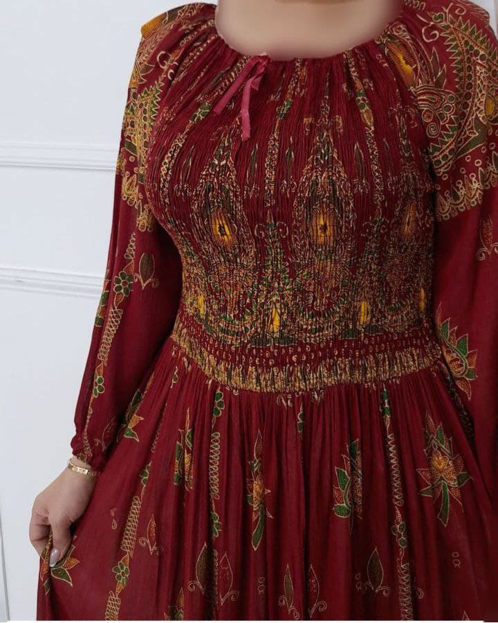 پیراهن ساحلی نخ کریشه طلاکوب وارداتی/کد326 — تصویر ۷