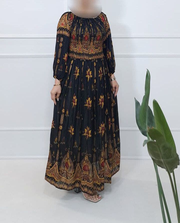 پیراهن ساحلی نخ کریشه طلاکوب وارداتی/کد326 — تصویر ۴