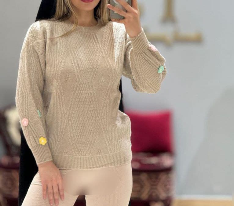 بلوز بافت زنانه گلدوزی شده وارداتی /کد0250 — تصویر ۲