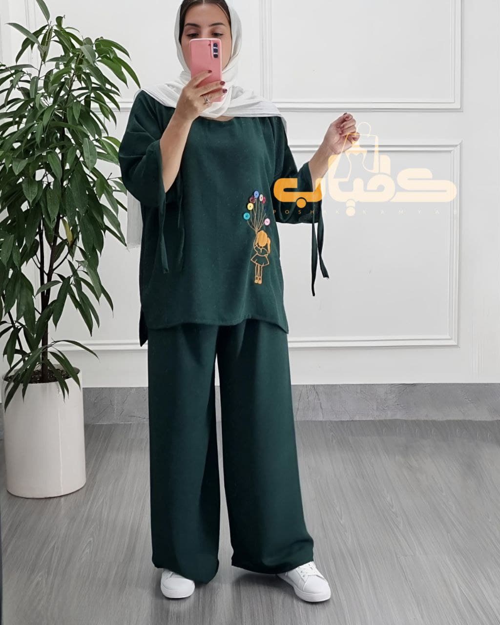 ست بلوزشلوار ابروباد طرح بادکنکی/کد205 — تصویر ۷