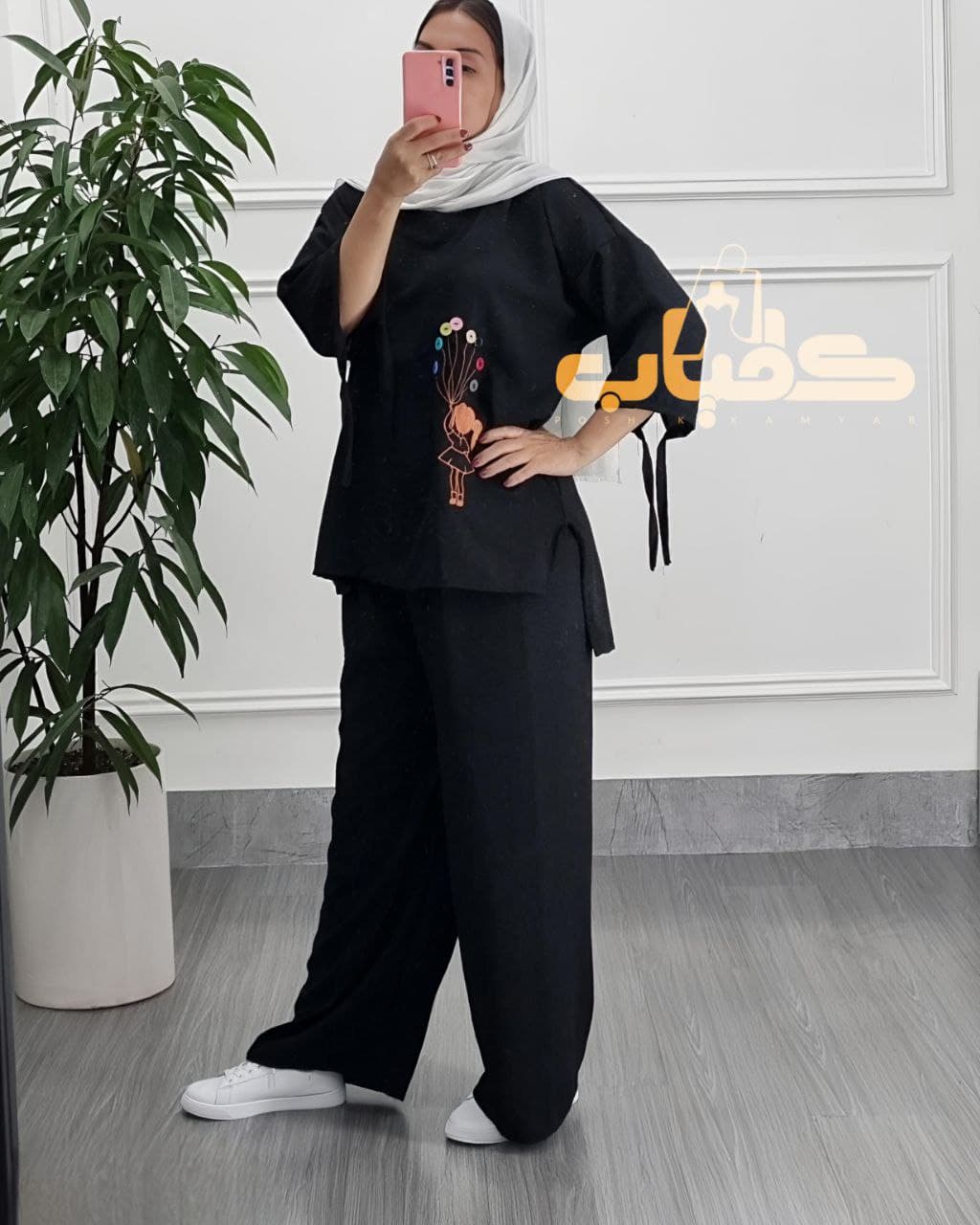 ست بلوزشلوار ابروباد طرح بادکنکی/کد205 — تصویر ۲