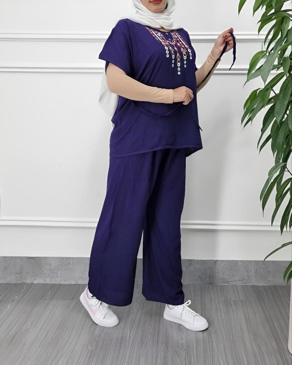 ست بلوزشلوار نخی چاپی طرح نگار/کد2951 — تصویر ۵