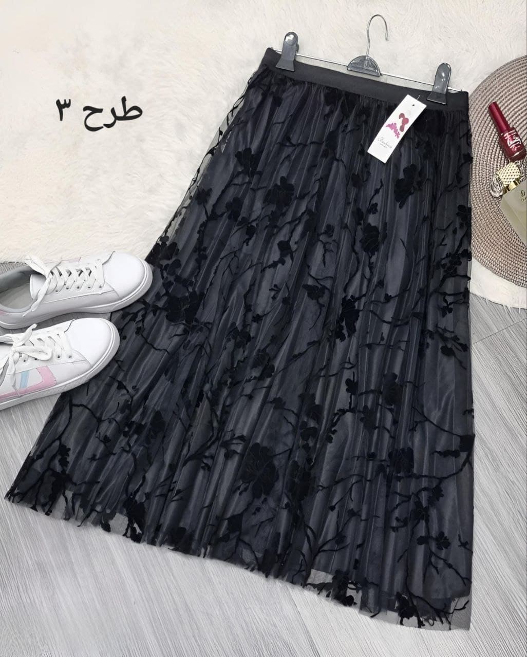 دامن پلیسه باخامه دوزی برجسته وارداتی/کد776 — تصویر ۳