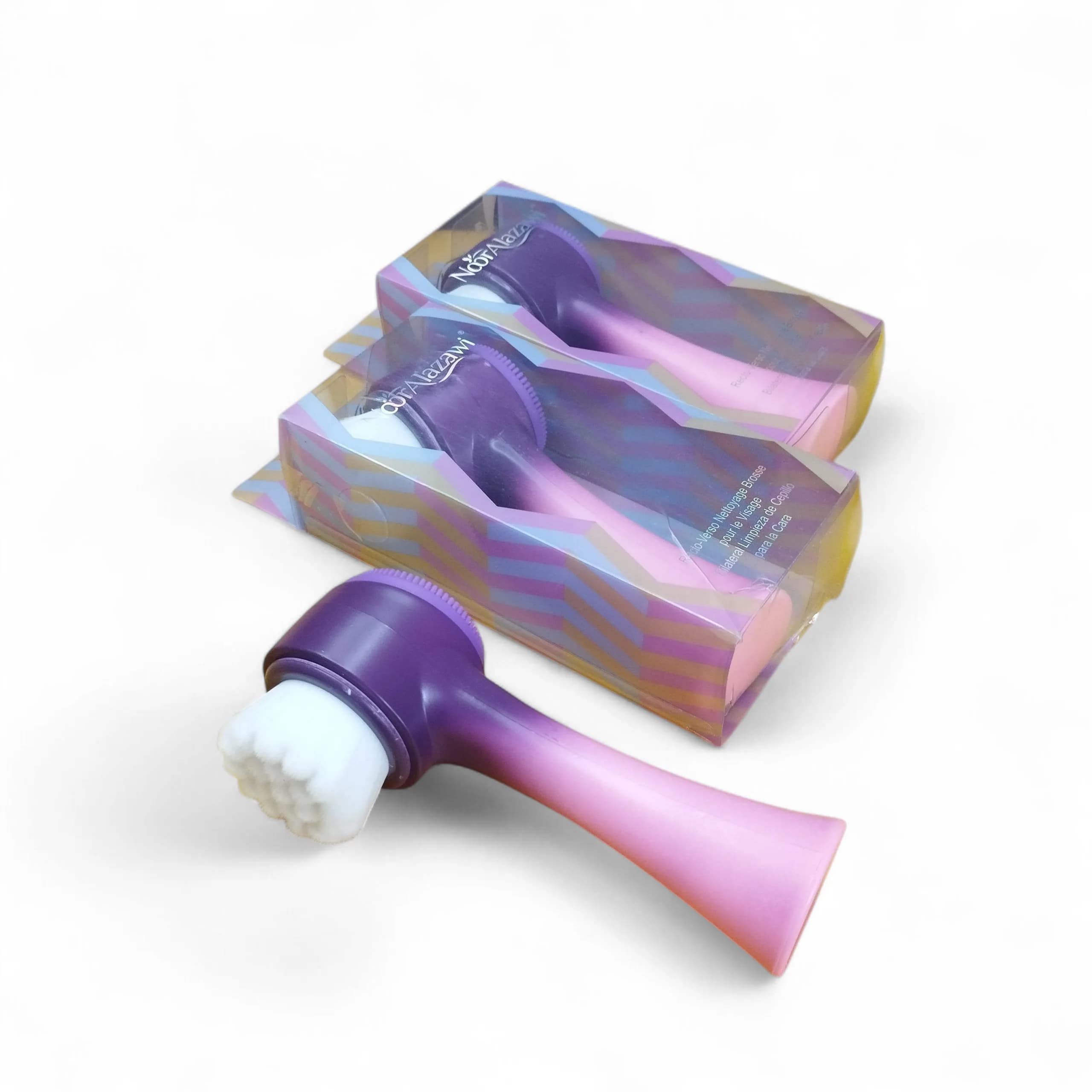 فیس براش دستی دوسر مویی و سیلیکونی نار الازاوی دورنگ