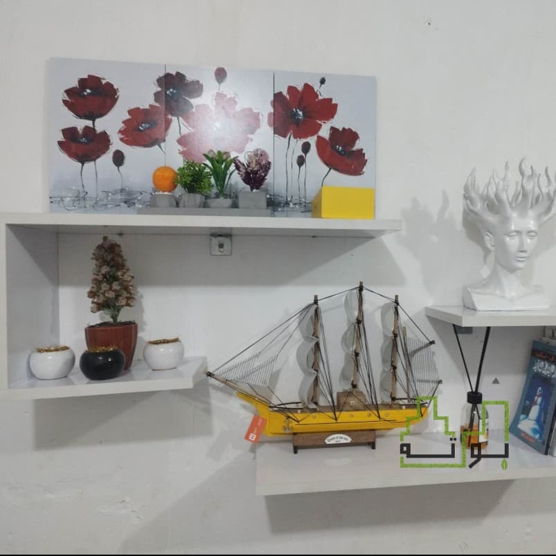 شلف دیواری ام دی اف کتاب،ارسال است مبلمان فرنا مدل 1122517 — تصویر ۲