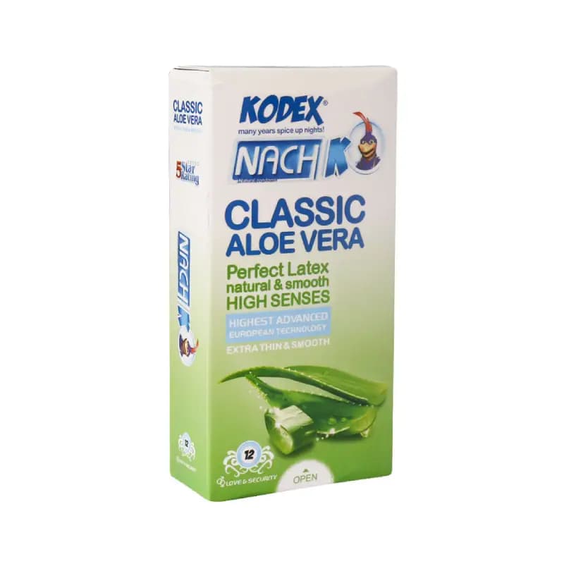 کاندوم کدکس مدل classic aloe vera بسته 12 عددی