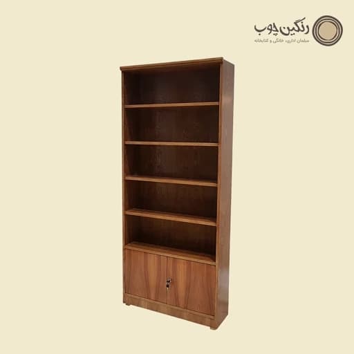 کتابخانه چوبی کمد دار 5 طبقه مبلمان فرنا مدل 1122510