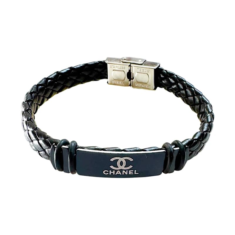 دستبند مردانه بند چرمی شنل Chanel