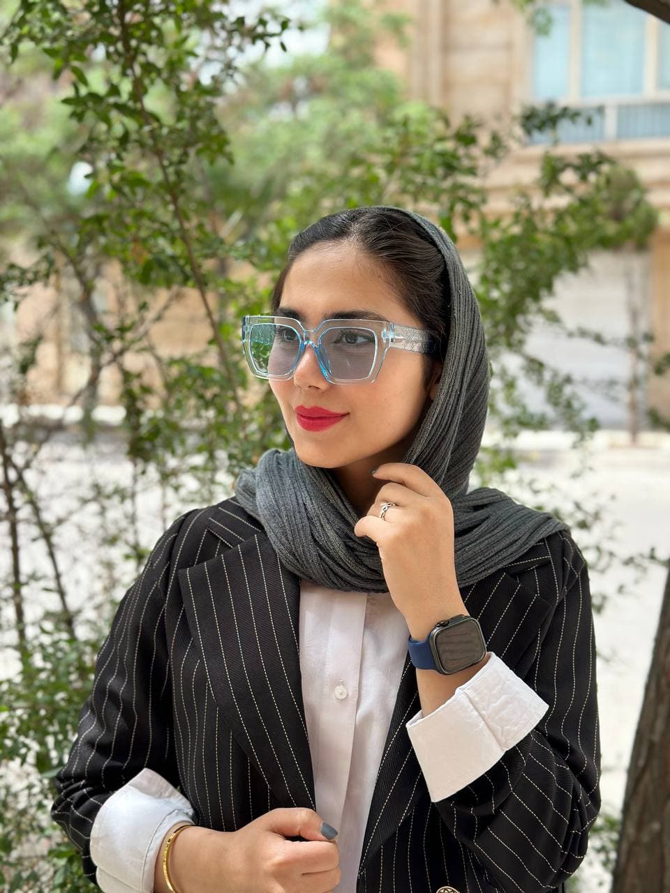 عینک آفتابی برند PRADA زنانه دخترانه ترند آبی یخی یووی ۴۰۰