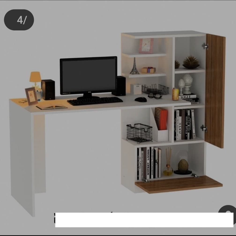 میزتحریر کتابخانه ، کتابخانه ، میز تحریر چوبی و ام دی اف مبلمان فرنا مدل 1122498 — تصویر ۲