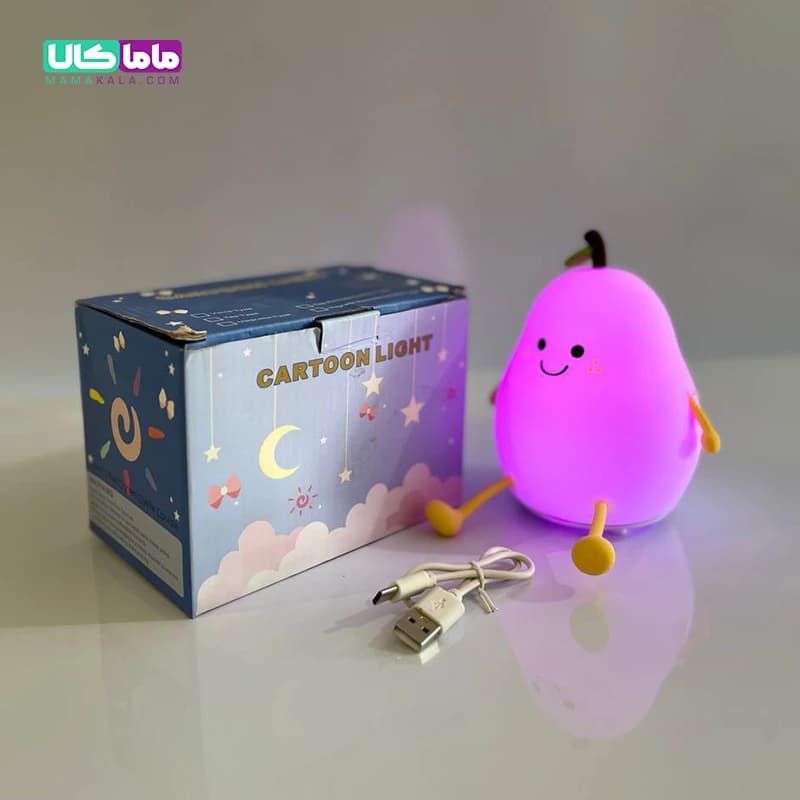 چراغ خواب سیلیکونی فانتزی مدل گلابی (لمسی و قابل شارژ) — تصویر ۲