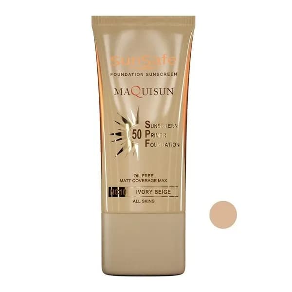 ضد افتاب کرم پودری مکیسان SPF50 سان سیف عاجی nc10 — تصویر ۳