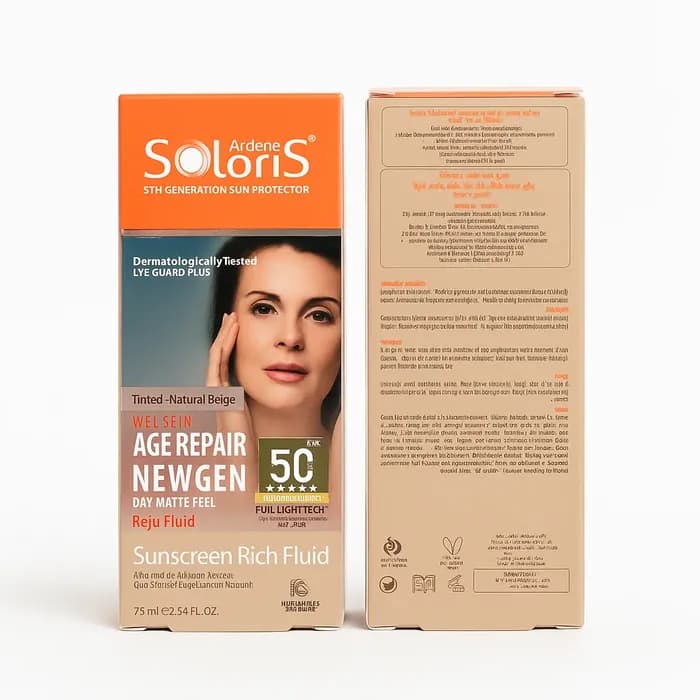 ضد افتاب رنگی اردن سولاریس SPF 50+ مدل Age Repair Newgen رنگ بژ طبیعی 75 میلیلیتر — تصویر ۲