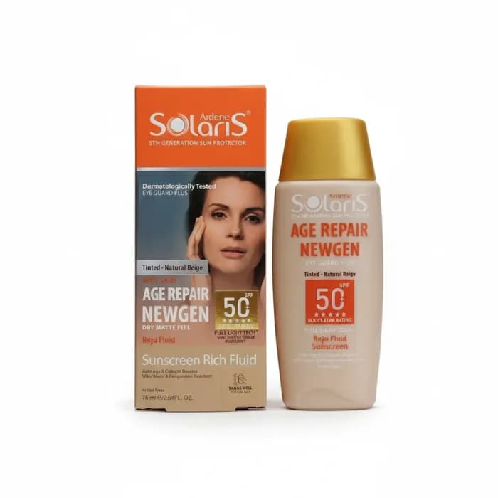 ضد افتاب رنگی اردن سولاریس SPF 50+ مدل Age Repair Newgen رنگ بژ طبیعی 75 میلی‌لیتر