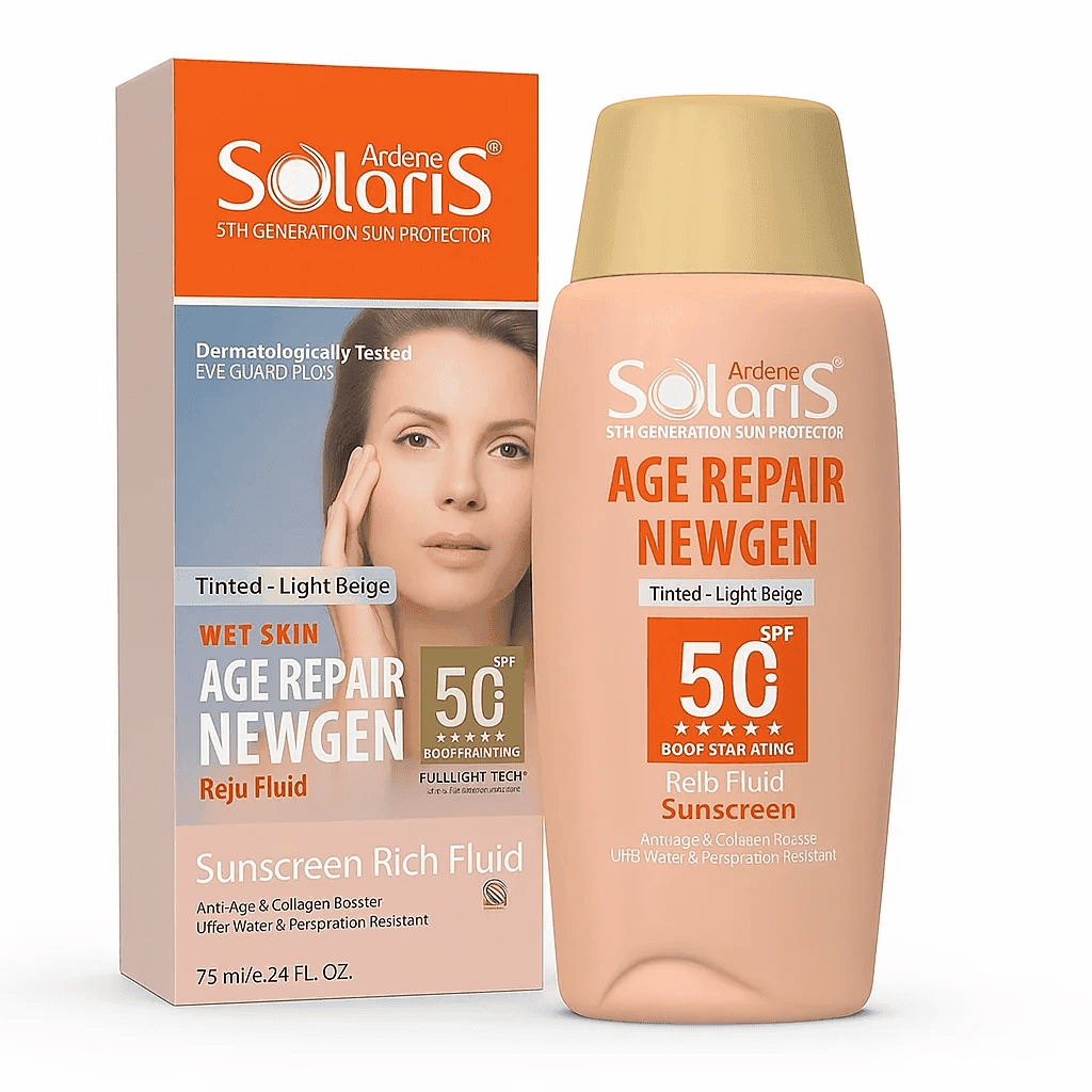 ضد افتاب رنگی اردن سولاریس SPF 50+ مدل Age Repair Newgen رنگ بژ روشن 75 میلی‌لیتر