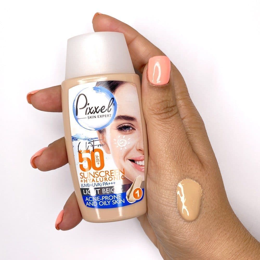 کرم ضد افتاب بژ روشن پیکسل مناسب پوست چرب و جوشدار حجم 50 میل — تصویر ۲