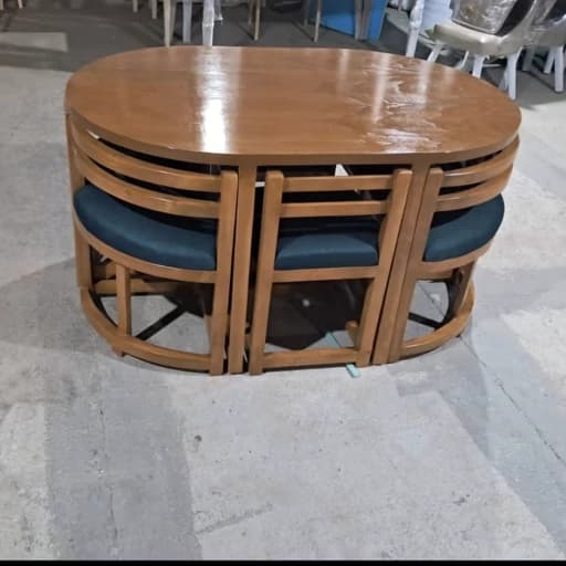 میز ناهارخوری کم جا6 نفره چوب روس مبلمان فرنا مدل 1113925