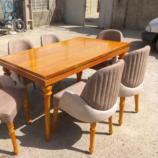 ناهارخوری شش نفره چوب روس مبلمان فرنا مدل 1113921