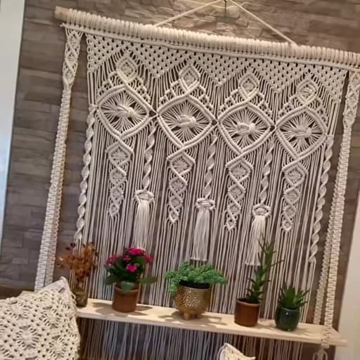 شلف دیوارکوب دکوراتیو مکرومه بافی مبلمان فرنا مدل 1122461
