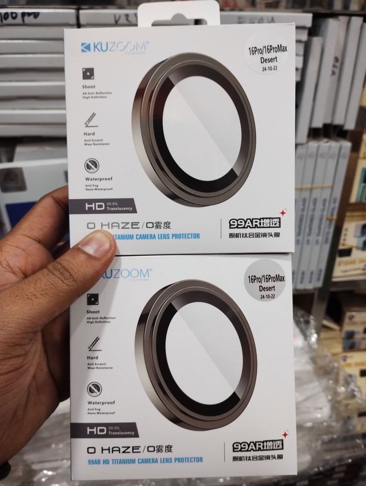 محافظ لنز کوزوم مناسب آیفون iPhone 16 Pro Max مدل KUZOOM HD Lens Protector — تصویر ۳