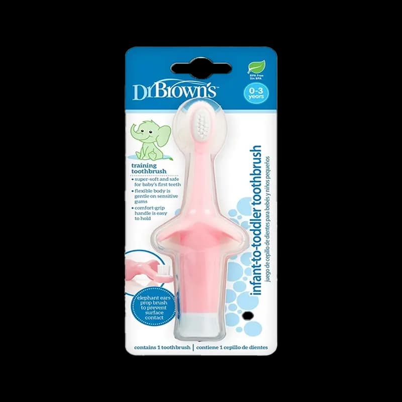 مسواک کودک دکتر براون Dr browns طرح فیل صورتی