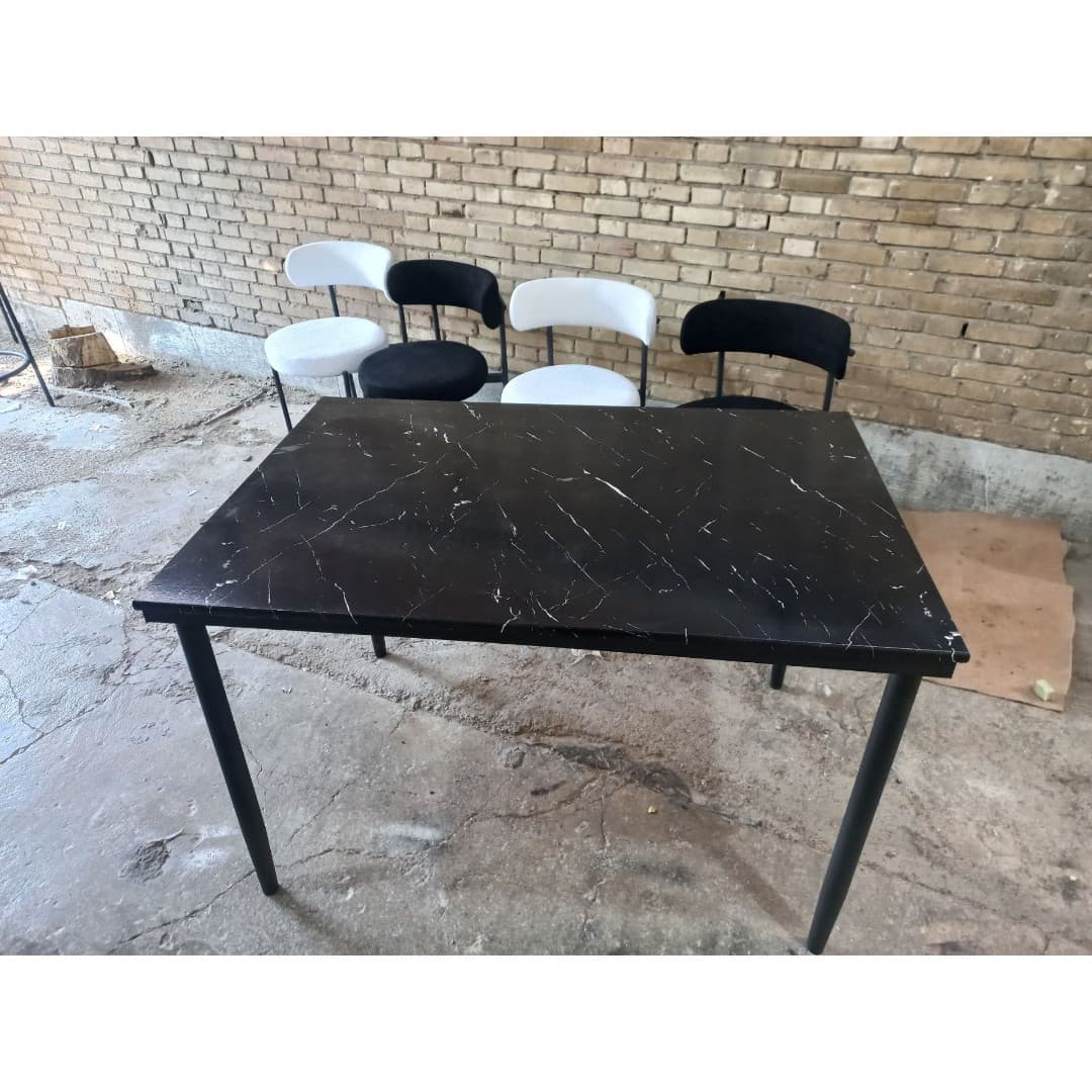 میز ناهارخوری شش نفره صفحه طرح سنگ مبلمان فرنا مدل 1113856 — تصویر ۳