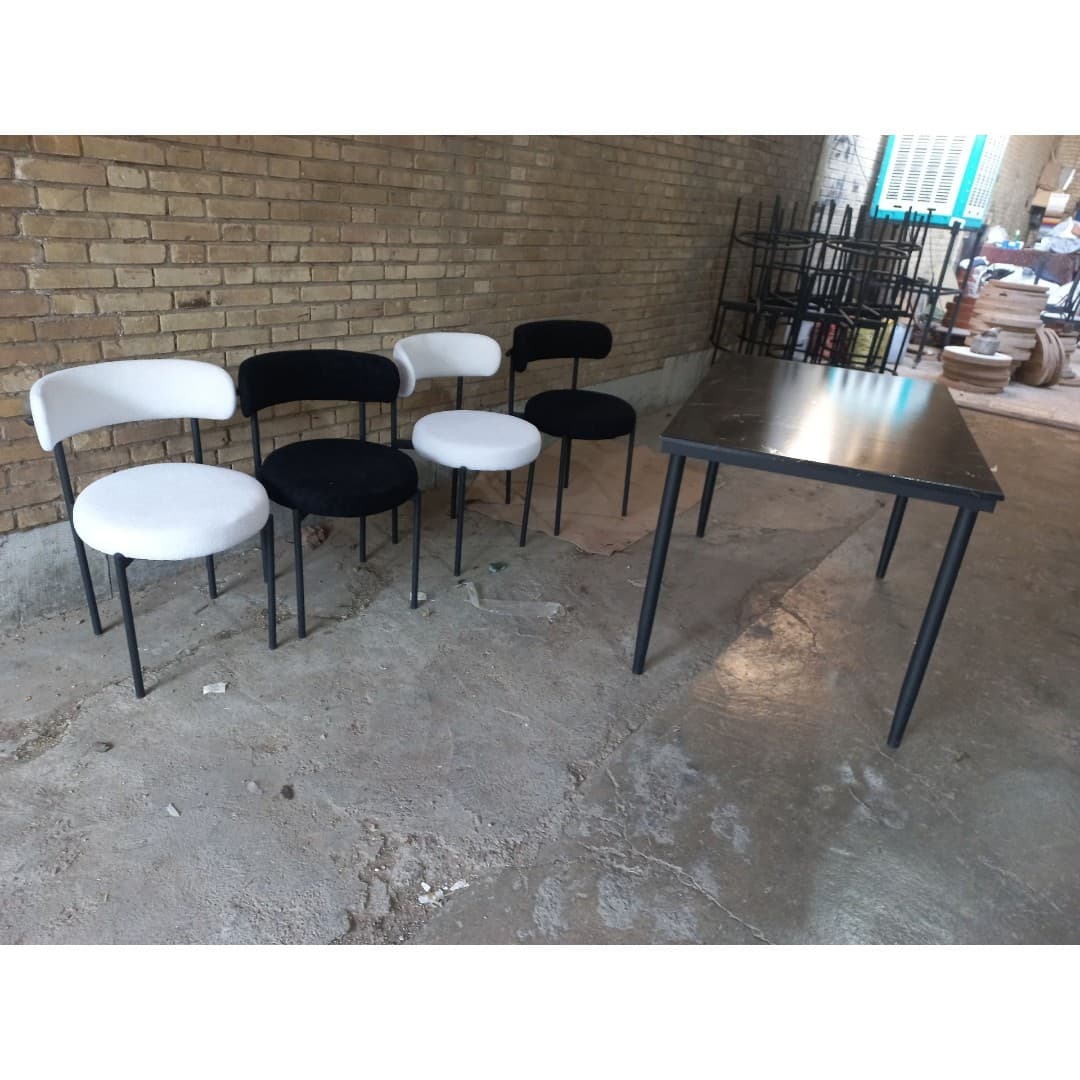 میز ناهارخوری شش نفره صفحه طرح سنگ مبلمان فرنا مدل 1113856 — تصویر ۲