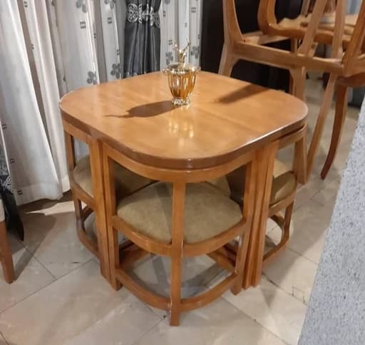 نهارخوری 4 نفره مربع کمجا لبه گرد رنگبندی سفارشی مبلمان فرنا مدل 1113844
