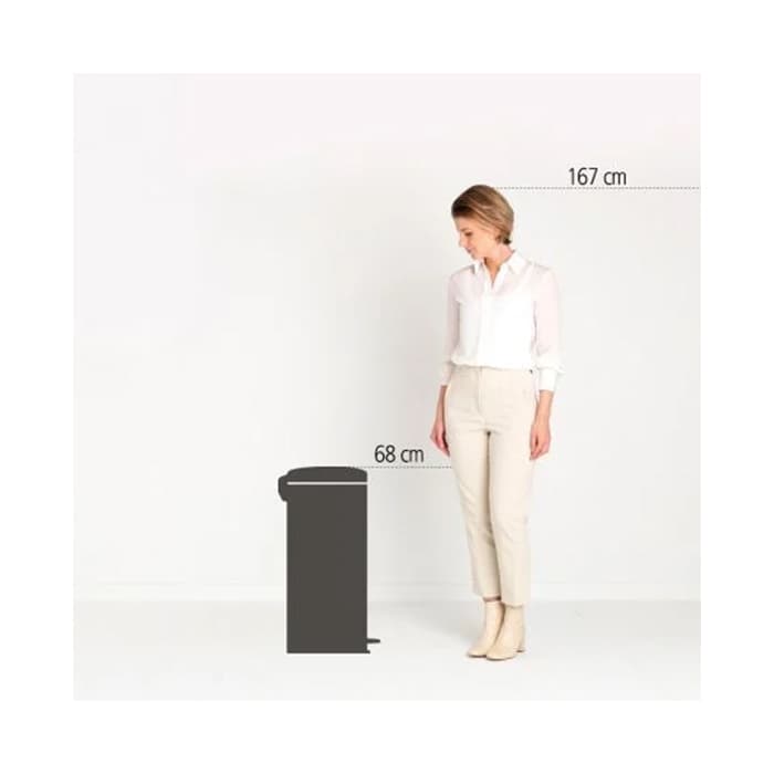 سطل زباله 30 لیتر مشکی مات برابانتیا | Brabantia NEWICON PEDAL BIN — تصویر ۴