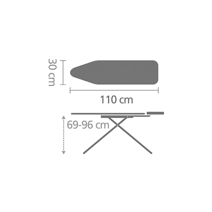 میز اتو طرح لی مشکی برابانتیا | Brabantia IRONING BOARD 110 x 30 cm — تصویر ۷