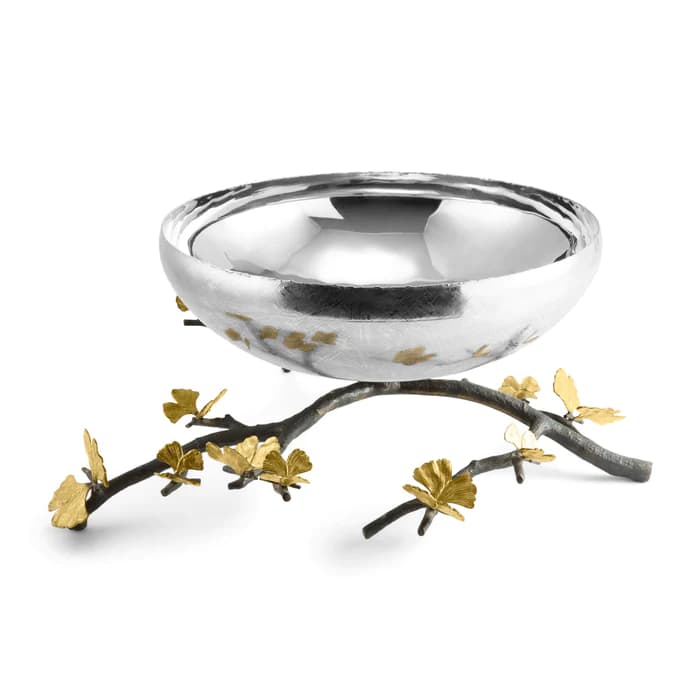 ظرف میوه پایه دار بزرگ مایکل آرام | Butterfly Ginkgo Large Centerpiece Bowl