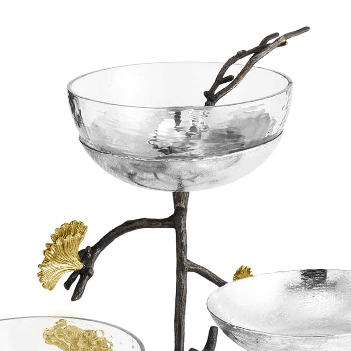 اردو خوری 3 خانه همراه با قاشق مایکل آرام | Butterfly Ginkgo Triple Bowl Set / Spoons — تصویر ۳